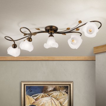 Candeeiro integrado SISI 5xE14/40W/230V bronze/pátina