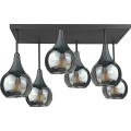 Candeeiro integrado SOMA 6xE27/60W/230V preto/fumado preto