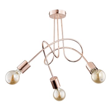 Candeeiro integrado TANGO 3xE27/15W/230V cobre