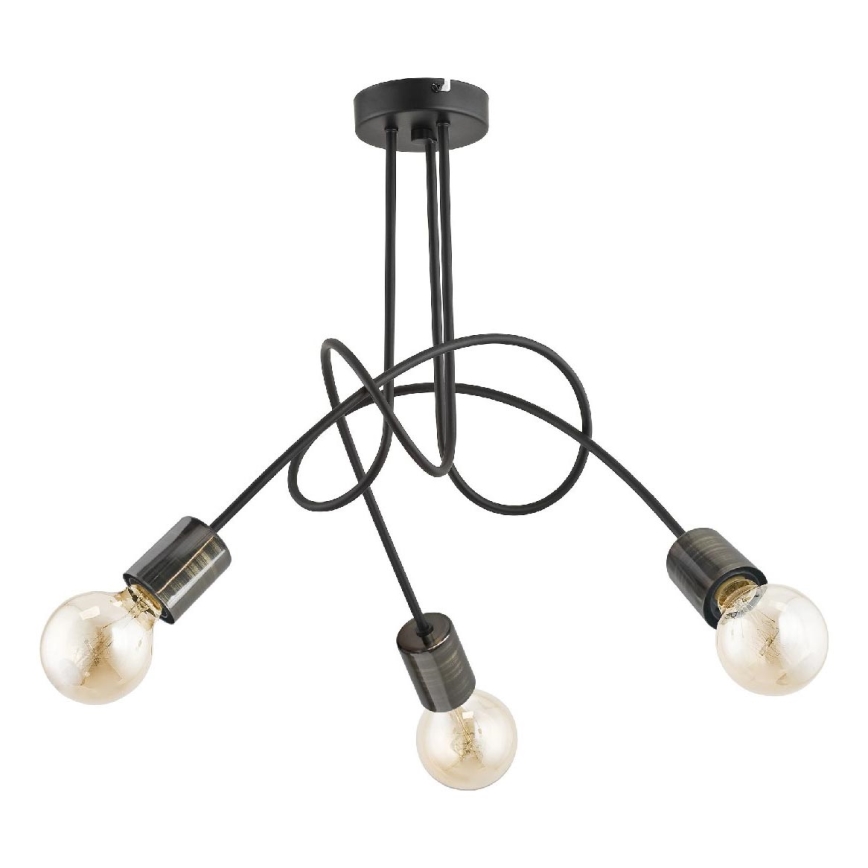 Candeeiro integrado TANGO 3xE27/15W/230V preto