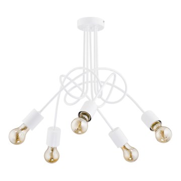 Candeeiro integrado TANGO 5xE27/15W/230V branco