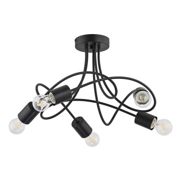 Candeeiro integrado TARGO 5xE27/15W/230V preto
