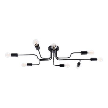 Candeeiro integrado VECTOR 8xE27/15W/230V preto