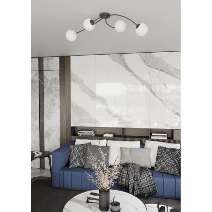 Candeeiro integrado VIBRA 4xE14/10W/230V preto/branco