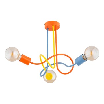 Candeeiro integrado WINGO 3xE27/15W/230V colorido