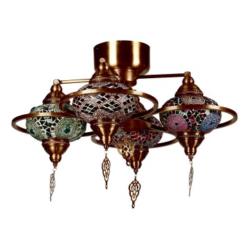 Candeeiro integrado YENI 4xE27/40W/230V latão