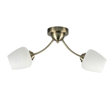 Candeeiro integrado ZINA 2xE27/40W/230V latão/branco