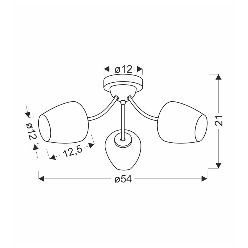 Candeeiro integrado ZINA 3xE27/40W/230V latão/branco
