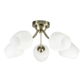 Candeeiro integrado ZINA 5xE27/40W/230V latão/branco