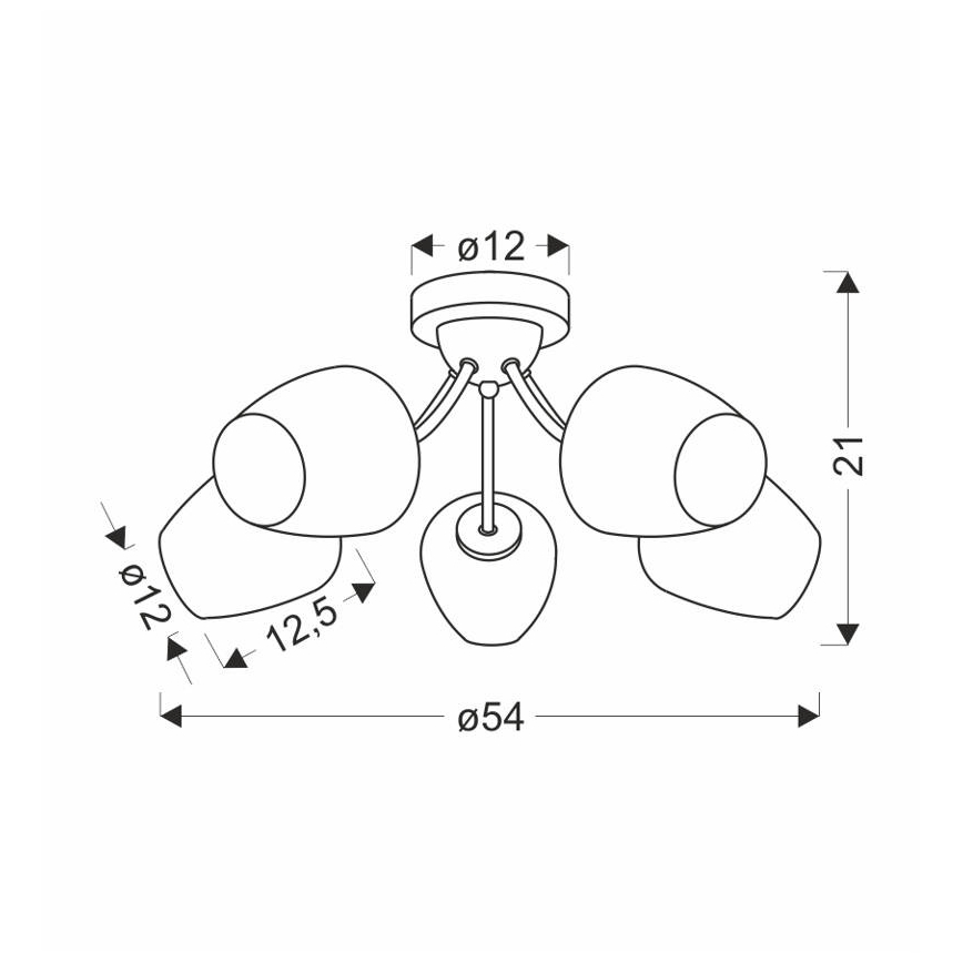 Candeeiro integrado ZINA 5xE27/40W/230V latão/branco