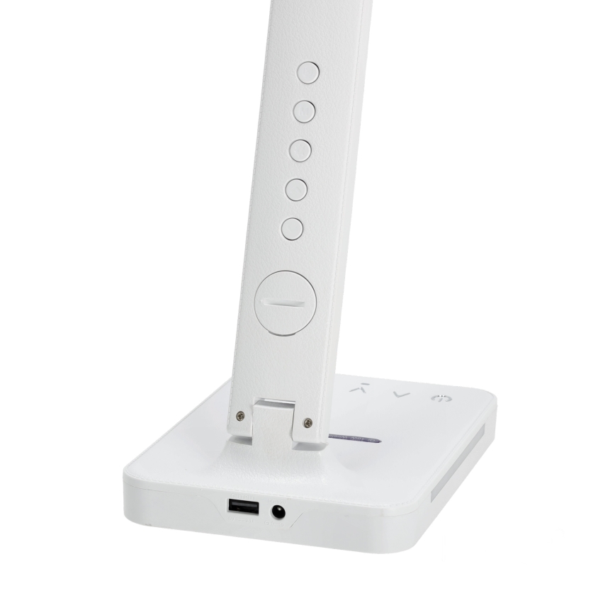 Candeeiro de mesa LED com regulação e carregamento sem fios QI, ecrã e Porta USB LED/7W/230V 3000-6000K branco