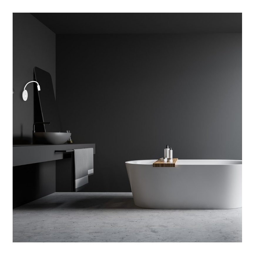 Candeeiro LED de parede flexível com USB BASE LED/8W+LED/2W/230V branco/prateado