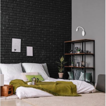 Candeeiro LED de parede flexível com USB BASE LED/8W+LED/2W/230V branco/prateado