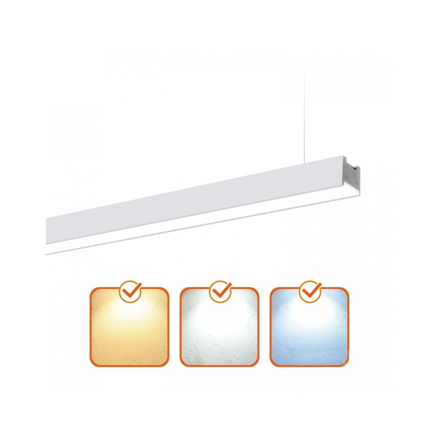 Luminária de teto LED KOLINE, montável em superfície ou pendente, LED/40W/230V 3000/4000/6500K 120 cm branca
