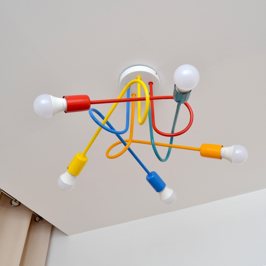 Candeeiro LED integrado de criança OXFORD 5xE27/15W/230V