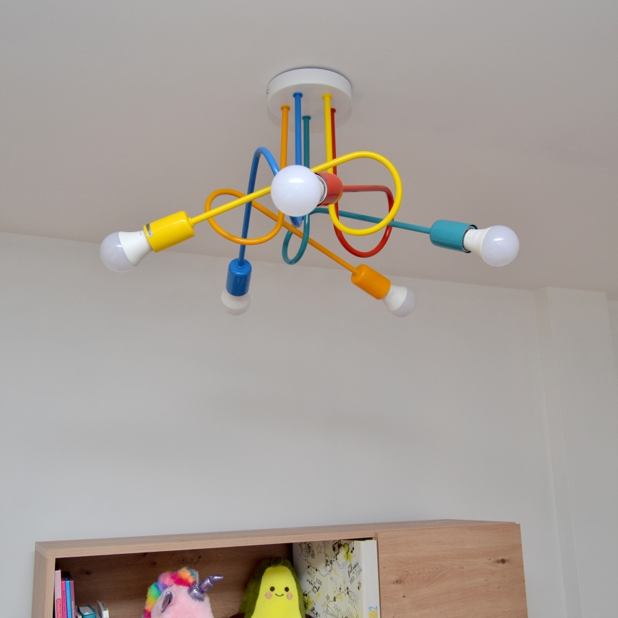 Candeeiro LED integrado de criança OXFORD 5xE27/15W/230V