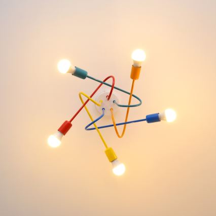 Candeeiro LED integrado de criança OXFORD 5xE27/15W/230V