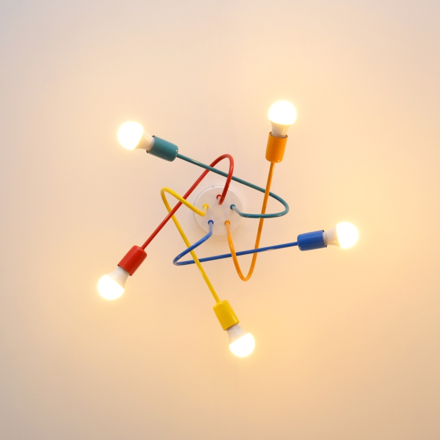 Candeeiro LED integrado de criança OXFORD 5xE27/15W/230V