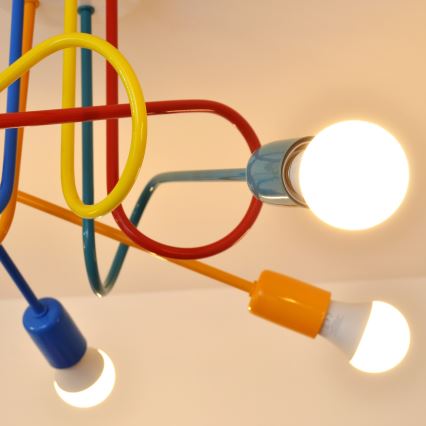 Candeeiro LED integrado de criança OXFORD 5xE27/15W/230V