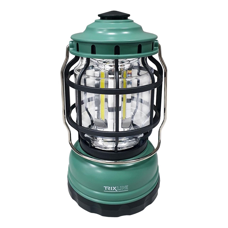 Candeeiro LED Portátil para acampar com regulação 3xLED/3W/3xAA IPX4 verde