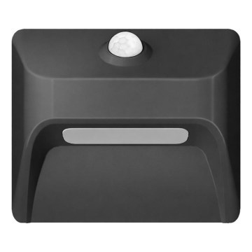 Candeeiro LED recarregável para degraus com sensor de movimento e sensor de crepúsculo STEP LIGHT LED/0,3W/3,7V 2200 mAh IP53 preto