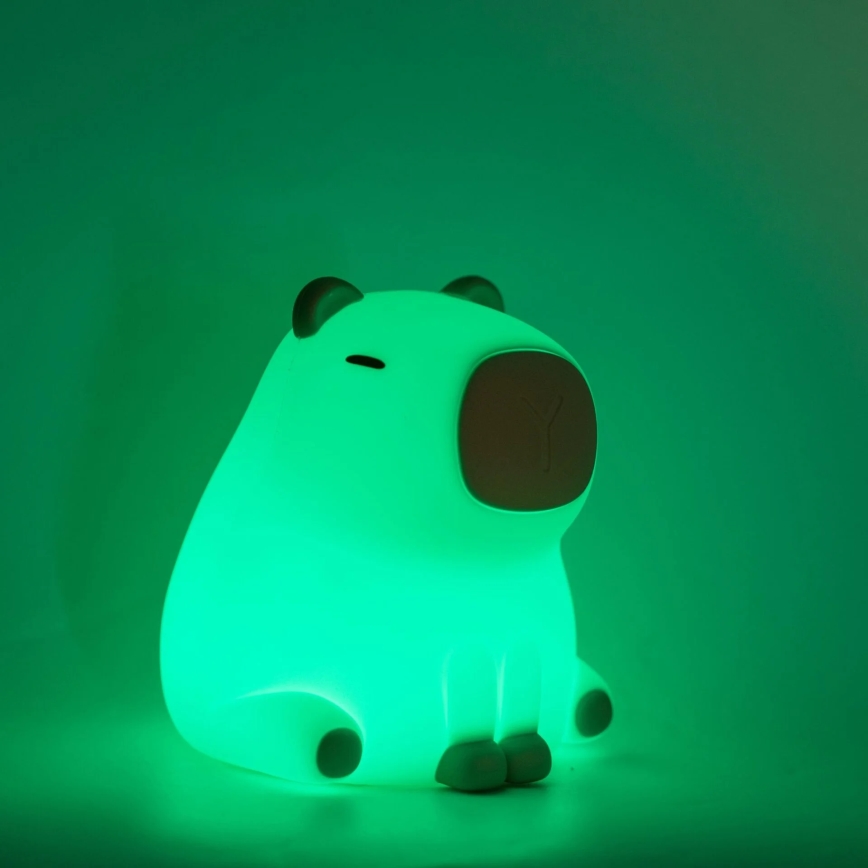 Candeeiro LED RGBW regulável para crianças LED/1W/5V USB 1200 mAh capivara