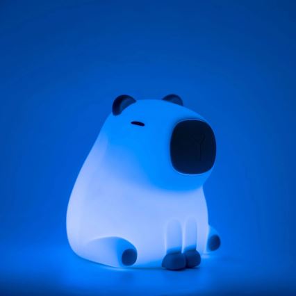 Candeeiro LED RGBW regulável para crianças LED/1W/5V USB 1200 mAh capivara