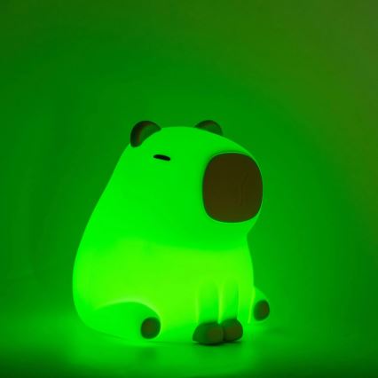 Candeeiro LED RGBW regulável para crianças LED/1W/5V USB 1200 mAh capivara