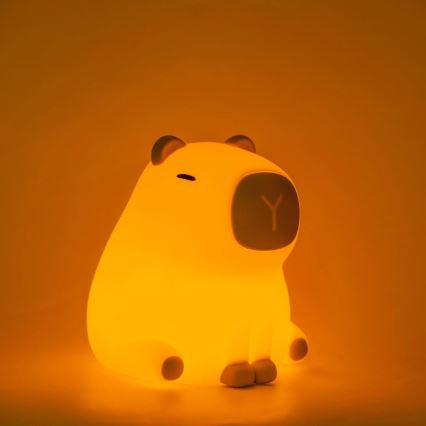 Candeeiro LED RGBW regulável para crianças LED/1W/5V USB 1200 mAh capivara