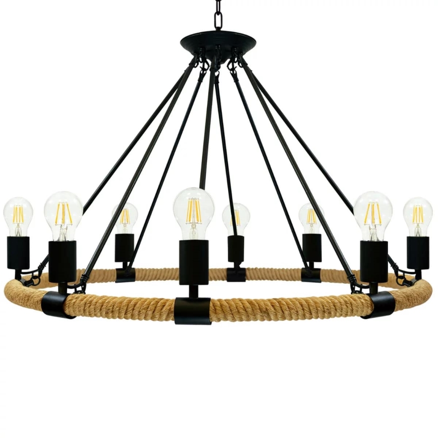 Candeeiro LED suspenso ROPE ARTHUR 8xE27/6W/230V