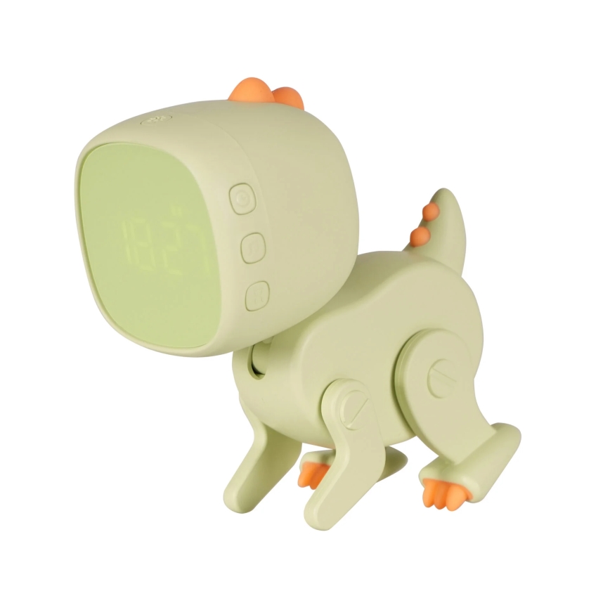 Candeeiro de noite LED RGBW regulável para crianças com despertador ROBOT LED/1W/5V 1200 mAh