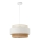 Candeeiro pendente BOHO com cabo 1xE27/60W/230V Ø 40 cm branco/juta