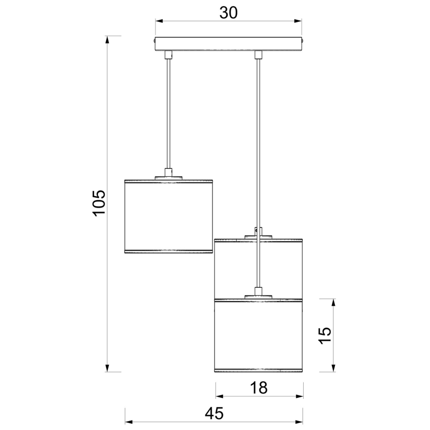 Candeeiro pendente com cabo ARDEN 3xE27/15W/230V Ø 30 cm bege