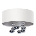 Candeeiro pendente com cabo BUBBLE 1xE27/60W/230V Ø 50 cm branco