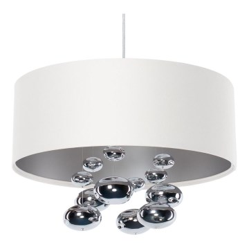 Candeeiro pendente com cabo BUBBLE 1xE27/60W/230V Ø 50 cm branco