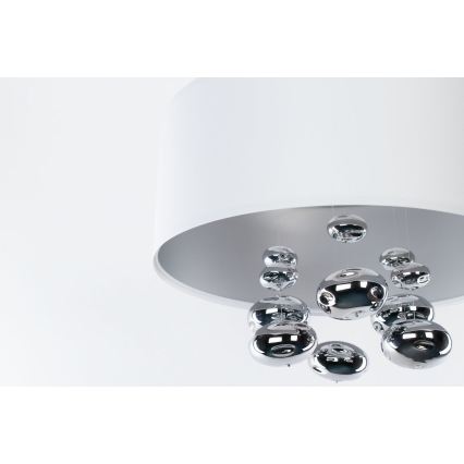 Candeeiro pendente com cabo BUBBLE 1xE27/60W/230V Ø 50 cm branco