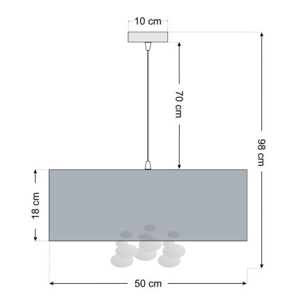 Candeeiro pendente com cabo BUBBLE 1xE27/60W/230V Ø 50 cm branco
