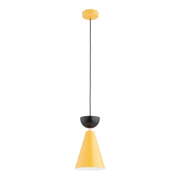 Candeeiro pendente com cabo ENTORI 1xE27/15W/230V amarelo/preto