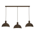 Candeeiro pendente com cabo HANDA 3xE27/15W/230V castanho