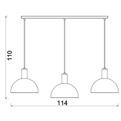 Candeeiro pendente com cabo HANDA 3xE27/15W/230V castanho