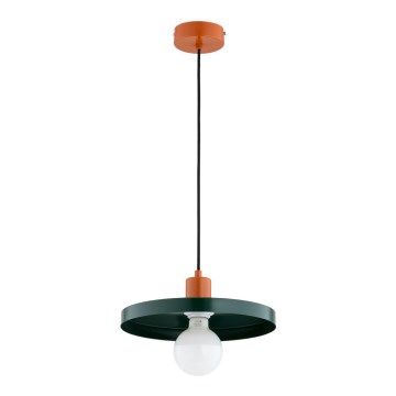 Candeeiro pendente com cabo LITO 1xE27/15W/230V verde/cobre
