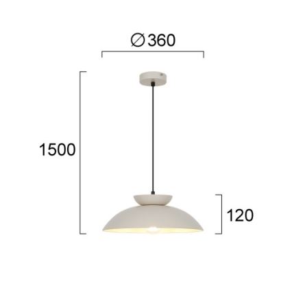 Candeeiro pendente com cabo SUPERB 1xE27/40W/230V bege