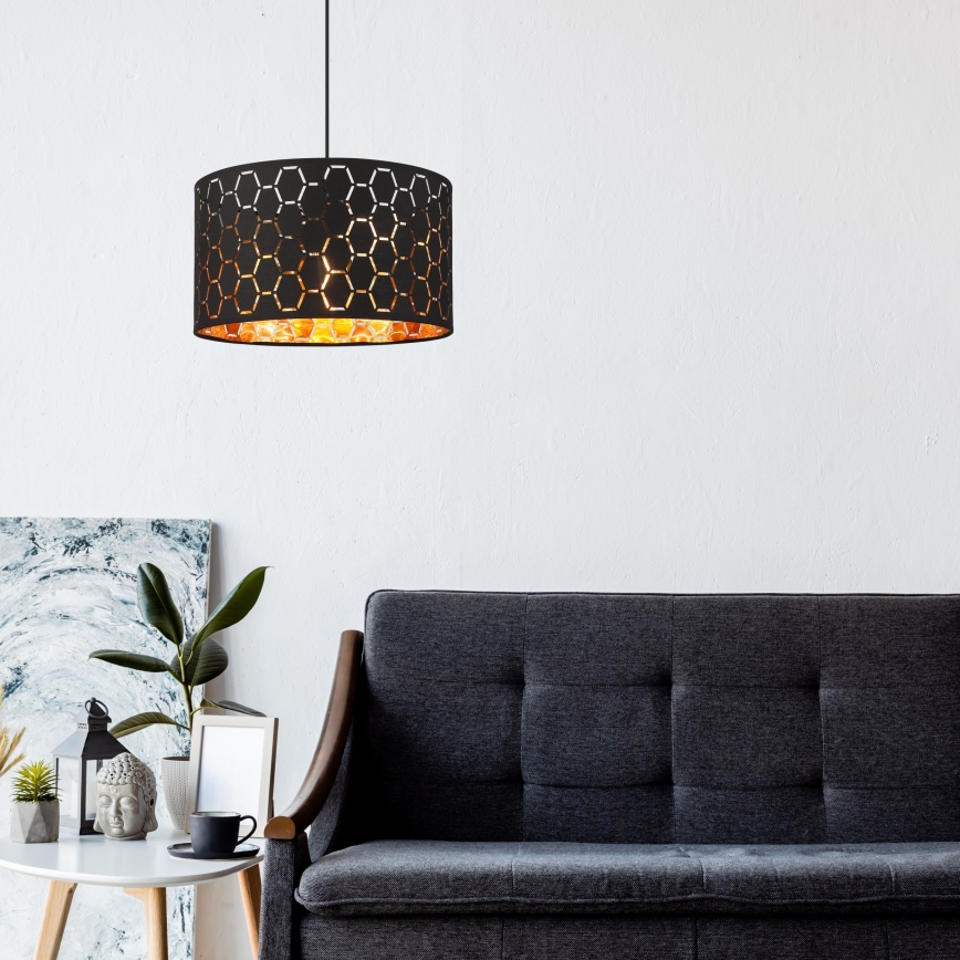 Candeeiro pendente com cabo ULLE 1xE27/15W/230V preto