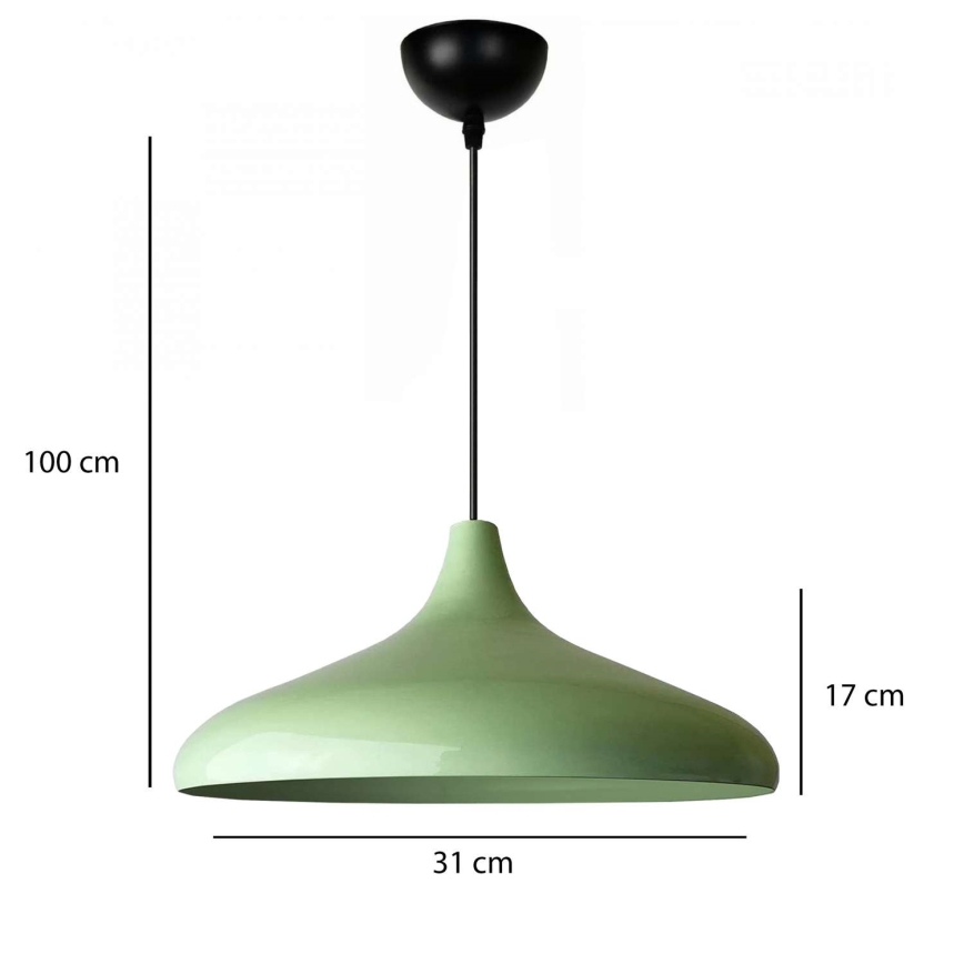 Candeeiro pendente com cabo VULCANO 1xE27/40W/230V verde