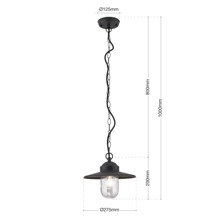 Luminária suspensa de exterior EDWARD 1xE27/60W/230V IP44 antracite