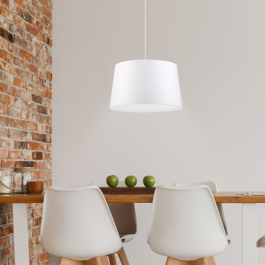 Candeeiro pendente em cabo AIDA 1xE27/60W/230V Ø 35 cm carvalho/branco