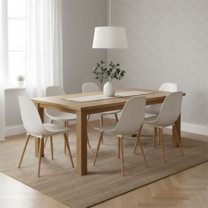 Candeeiro pendente em cabo AIDA 1xE27/60W/230V Ø 35 cm carvalho/branco