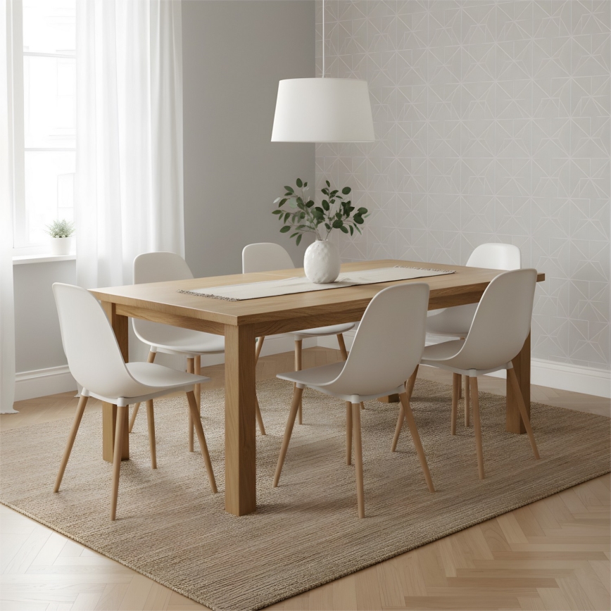 Candeeiro pendente em cabo AIDA 1xE27/60W/230V Ø 35 cm carvalho/branco