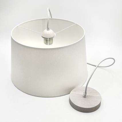 Candeeiro pendente em cabo AIDA 1xE27/60W/230V Ø 35 cm carvalho/branco
