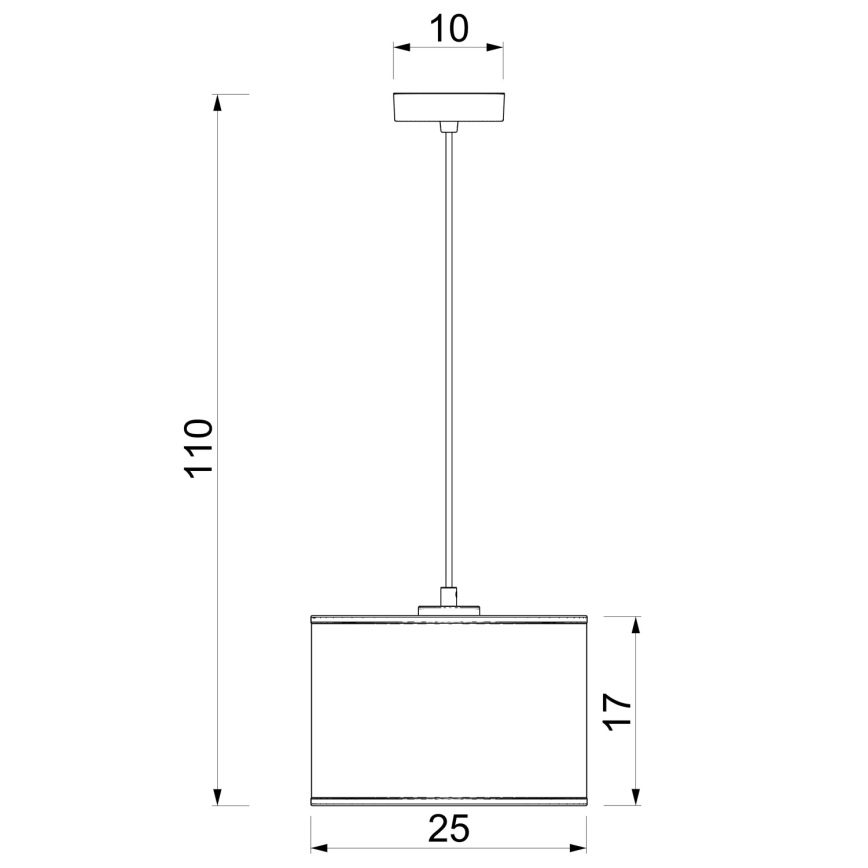 Candeeiro pendente em cabo ARDEN 1xE27/15W/230V diâmetro 25 cm bege
